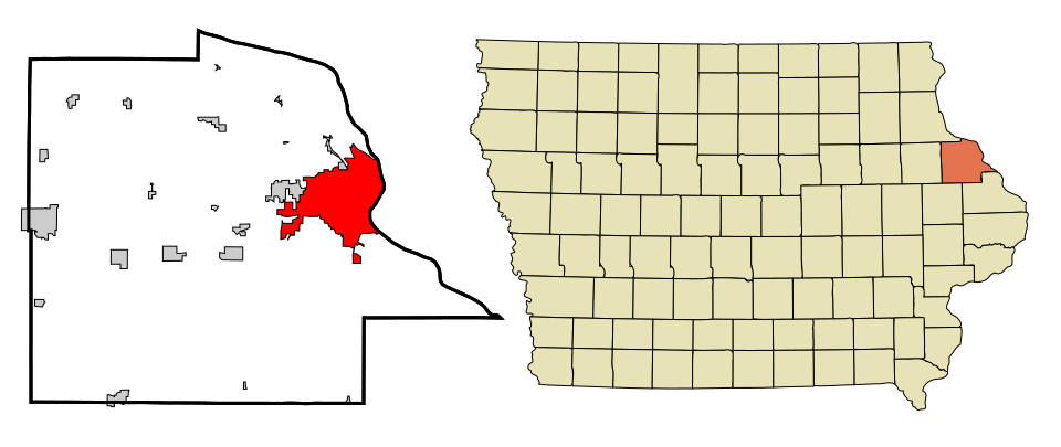 Locator map of Dubuque