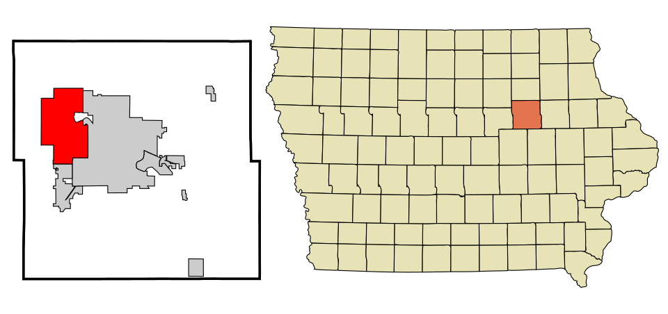 Locator map of Cedar Falls