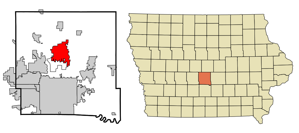 Locator map of Ankeny
