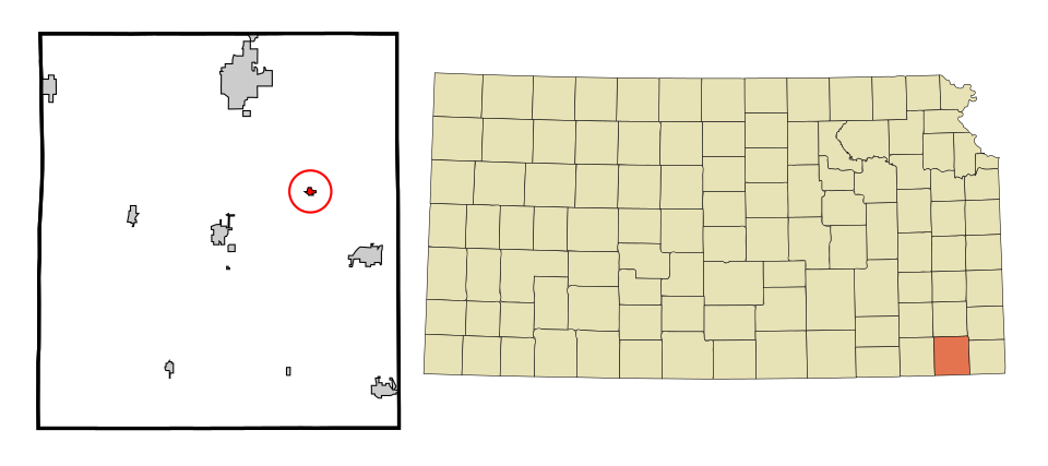 Locator map of Labette