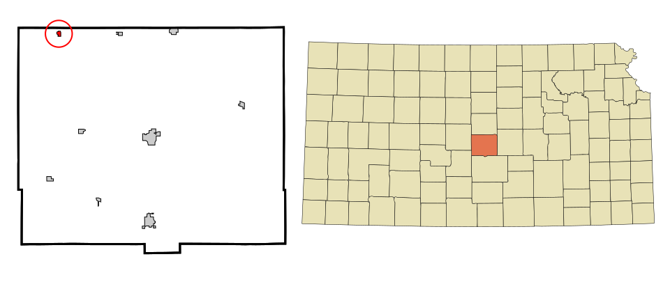 Locator map of Bushton