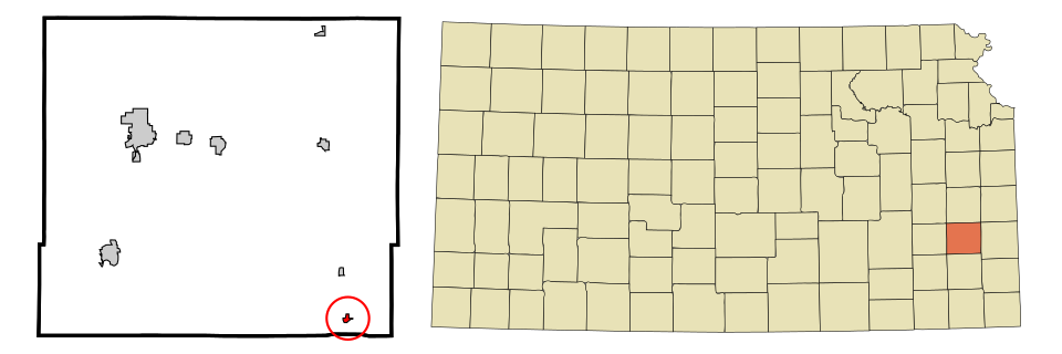 Locator map of Savonburg