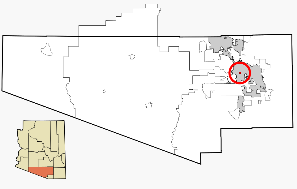 Locator map of South Tucson