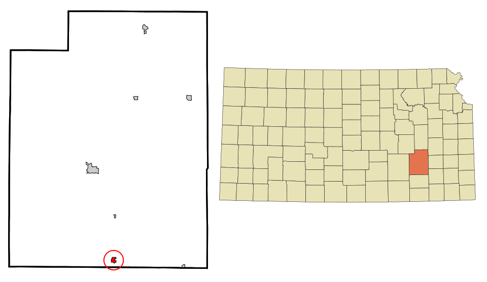 Locator map of Severy
