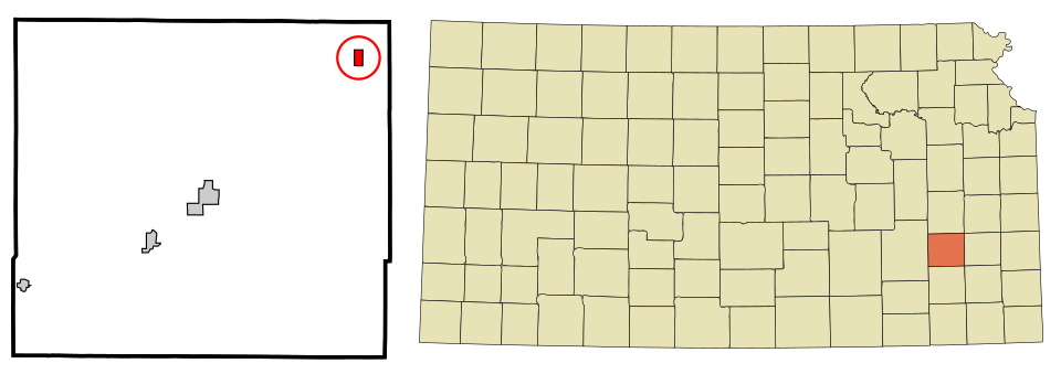 Locator map of Neosho Falls