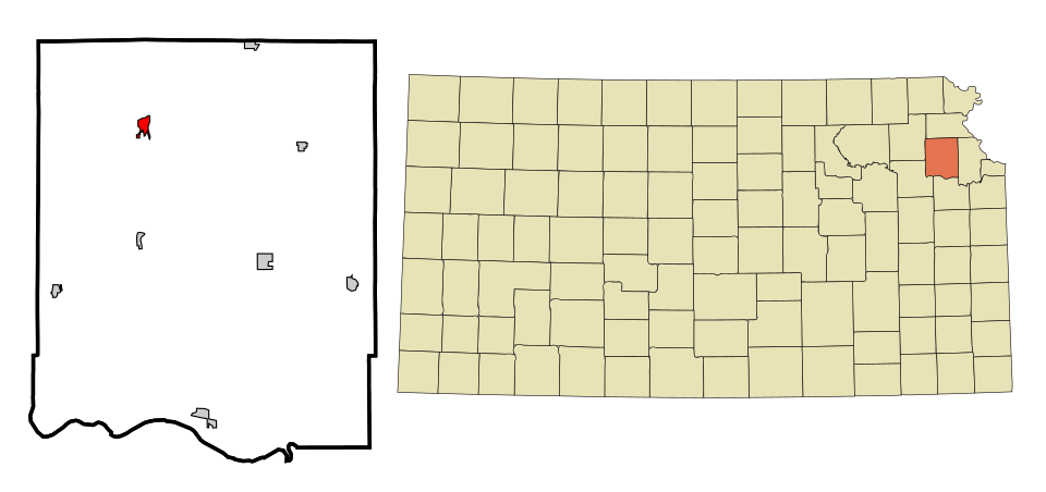 Locator map of Valley Falls