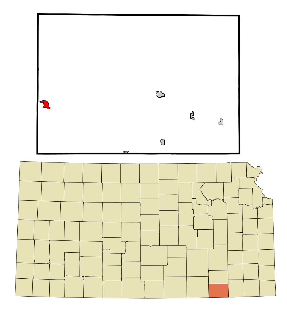 Locator map of Cedar Vale
