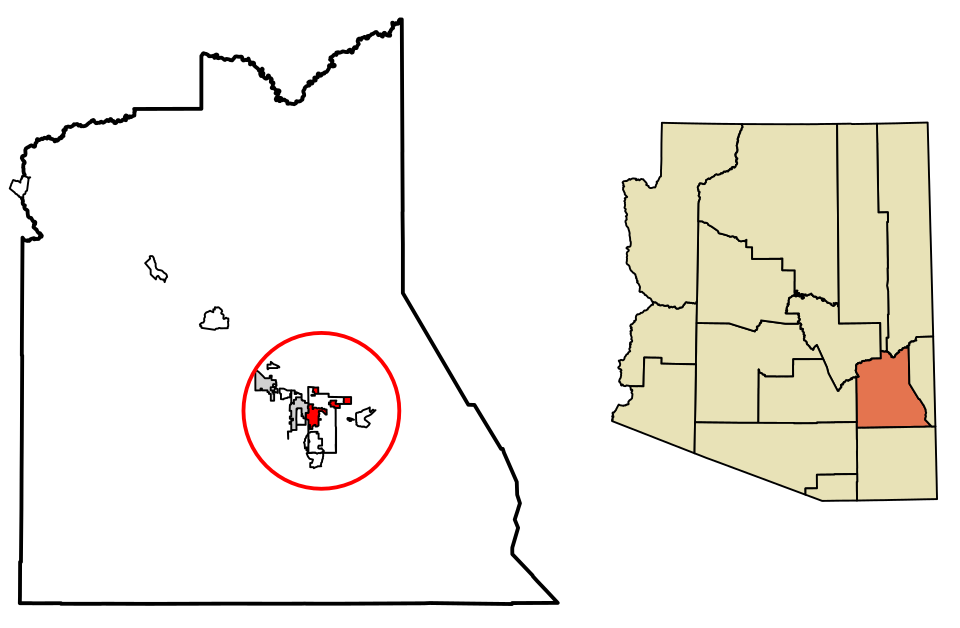 Locator map of Safford