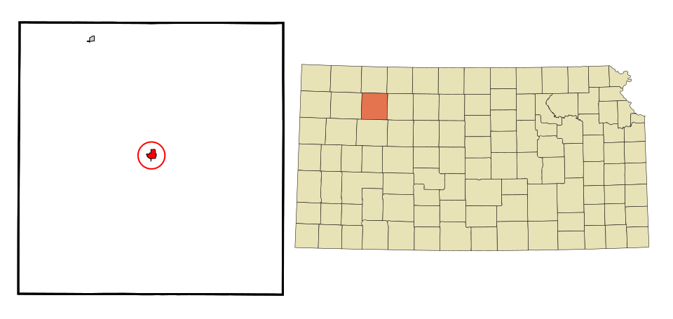 Locator map of Hoxie
