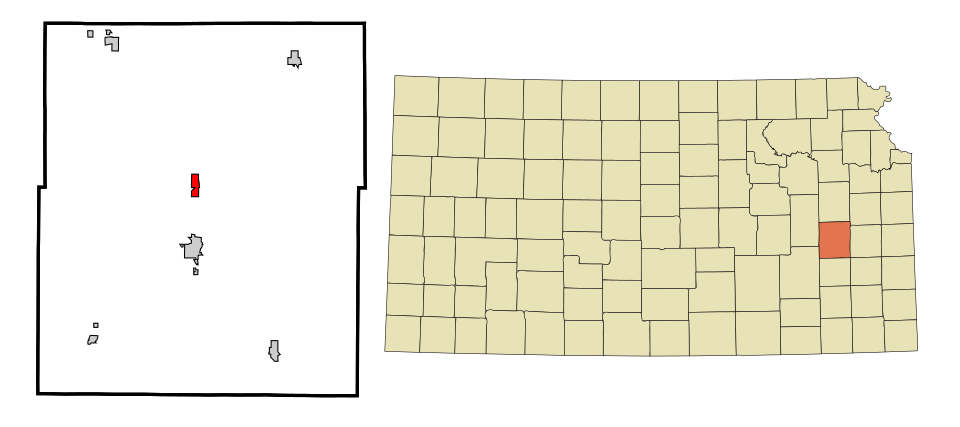 Locator map of New Strawn