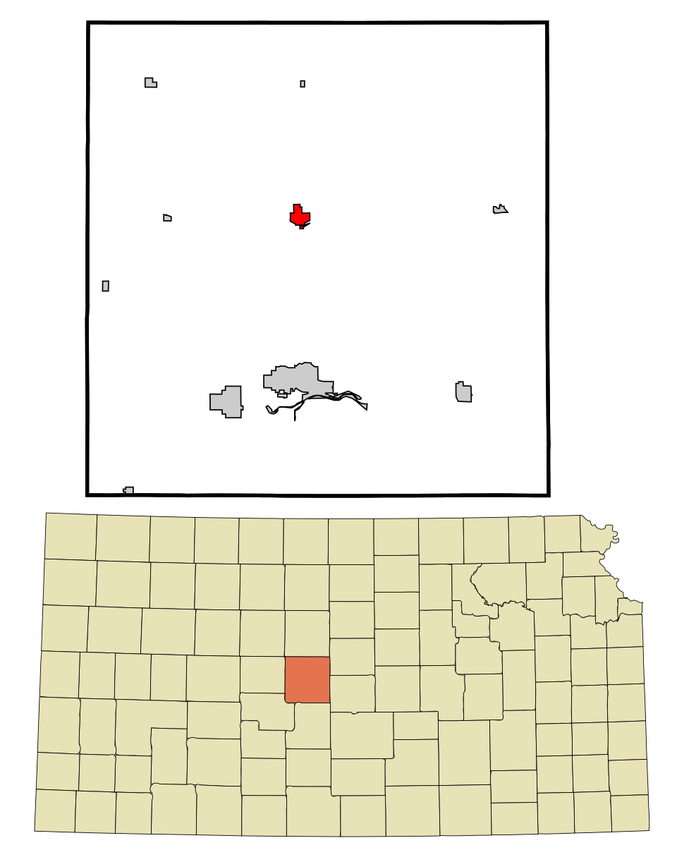 Locator map of Hoisington