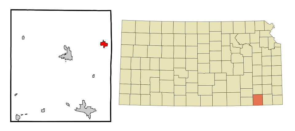 Locator map of Cherryvale