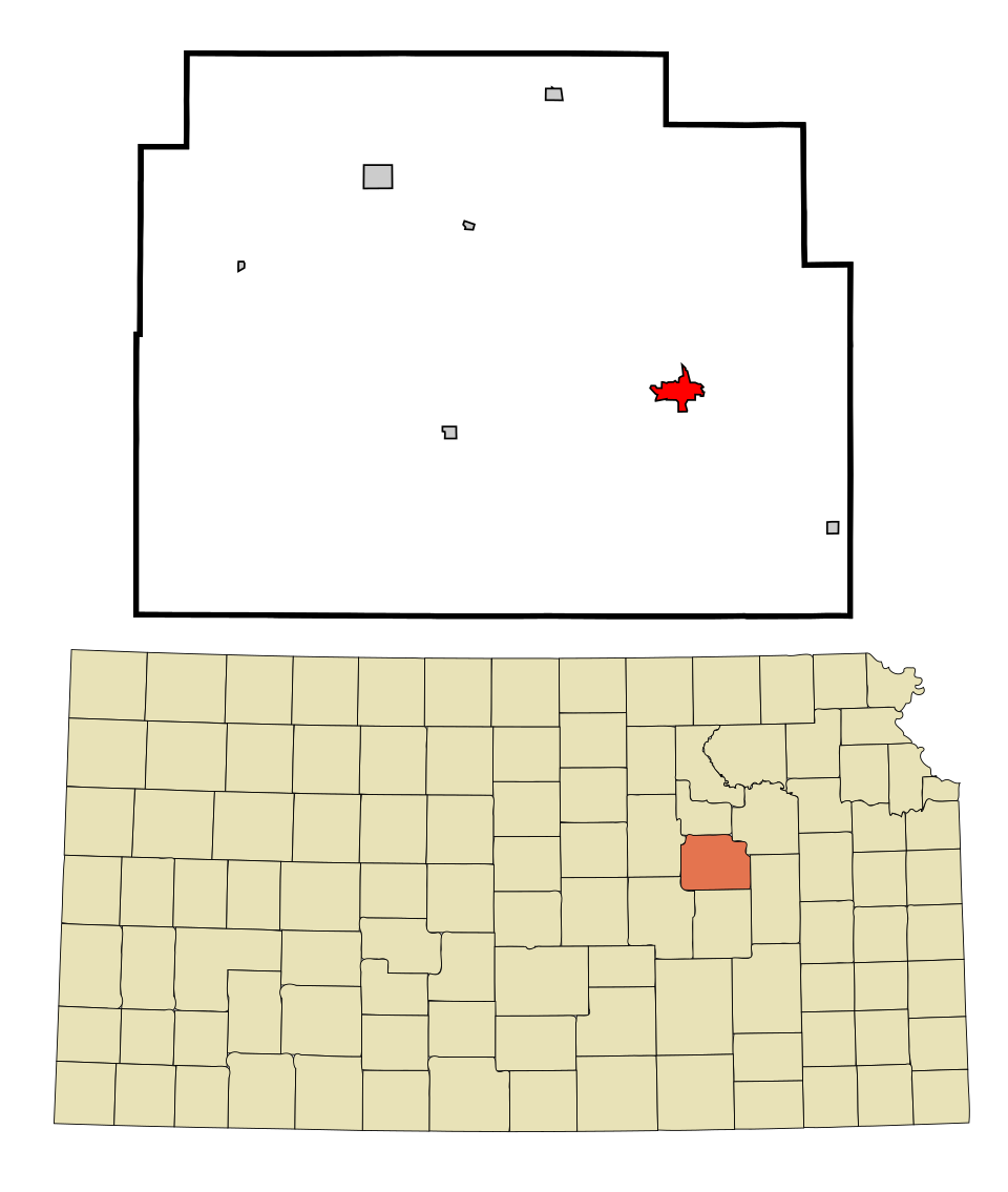 Locator map of Council Grove