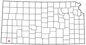 Locator map of Hugoton