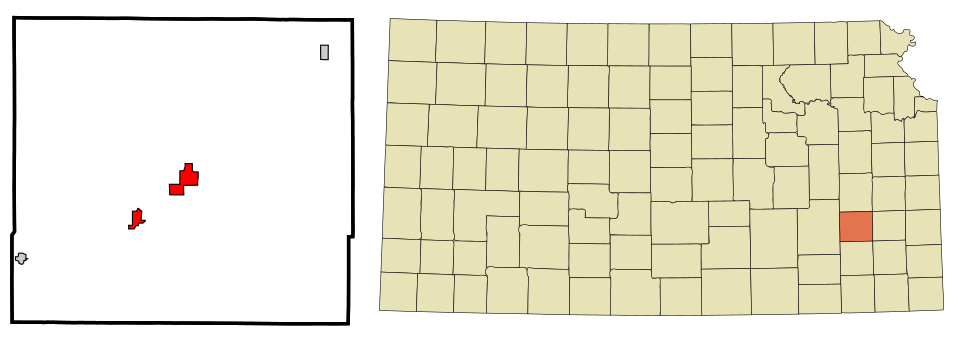 Locator map of Yates Center