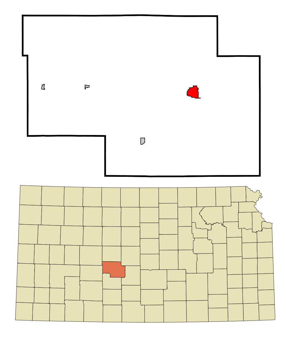 Locator map of Larned