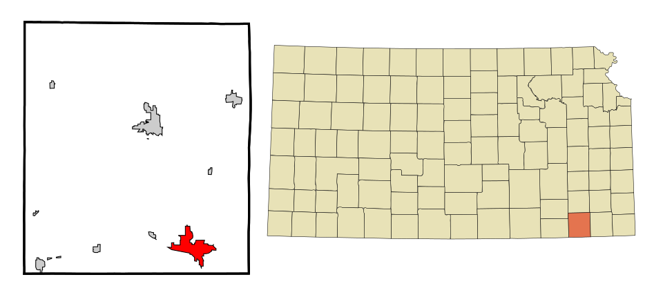 Locator map of Coffeyville