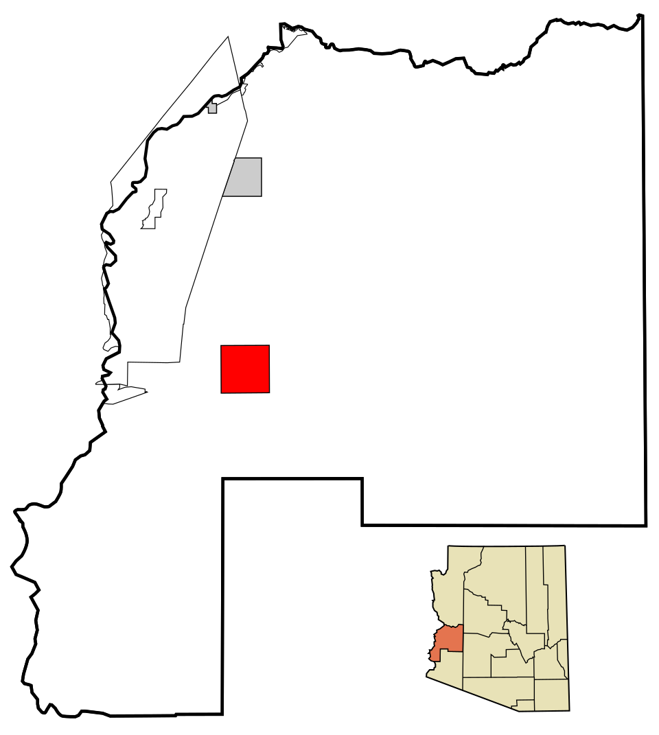 Locator map of Quartzsite