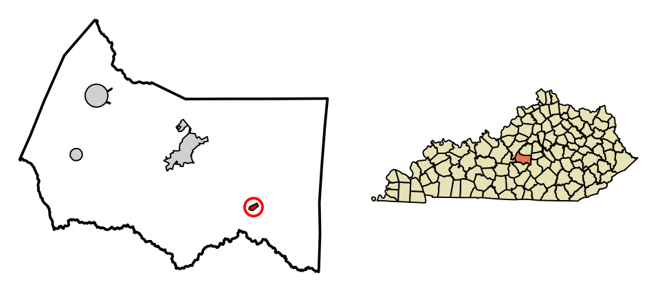 Locator map of Bradfordsville