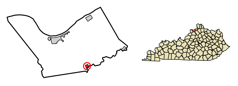 Locator map of Worthville