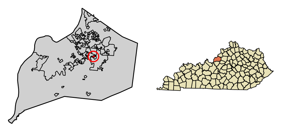 Locator map of Hurstbourne Acres