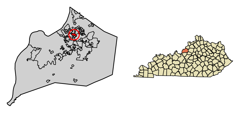Locator map of Graymoor-Devondale