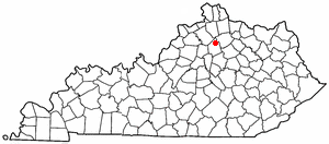 Locator map of Sadieville