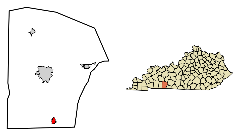 Locator map of Adairville
