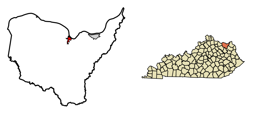 Locator map of Vanceburg