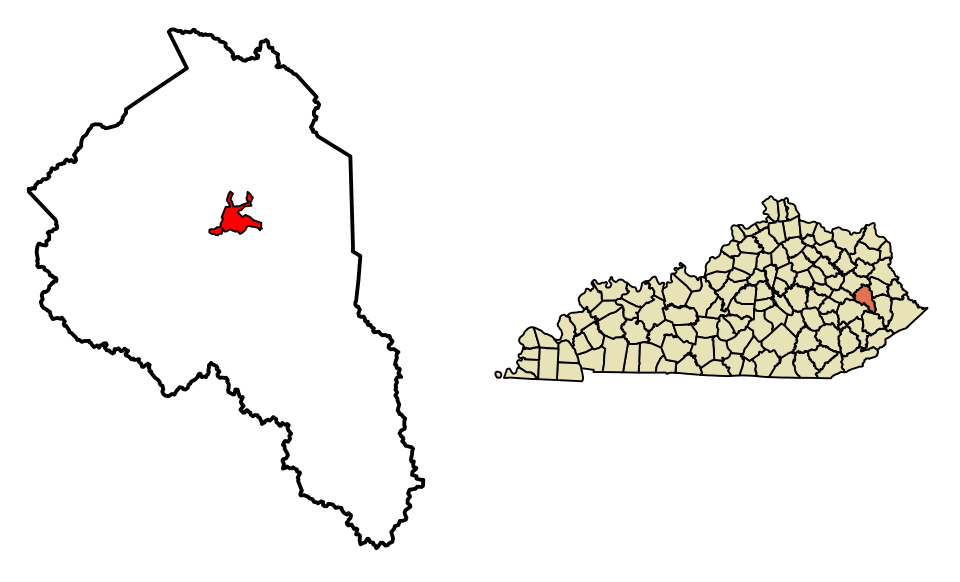 Locator map of Salyersville