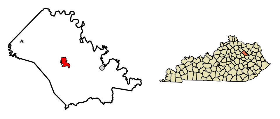Locator map of Owingsville