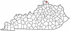 Locator map of Highland Heights