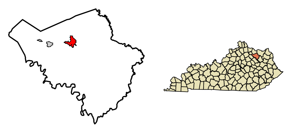 Locator map of Flemingsburg
