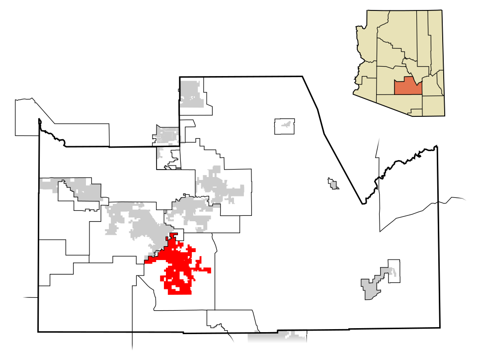 Locator map of Eloy