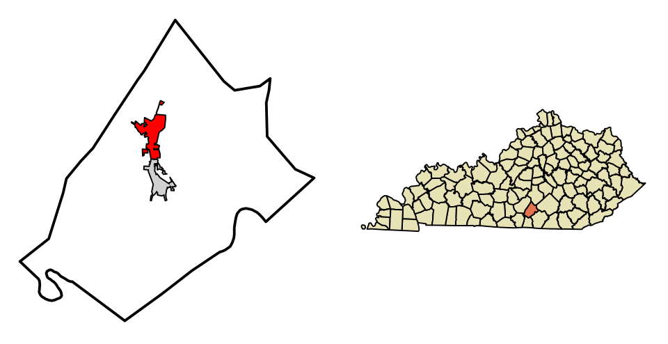 Locator map of Russell Springs