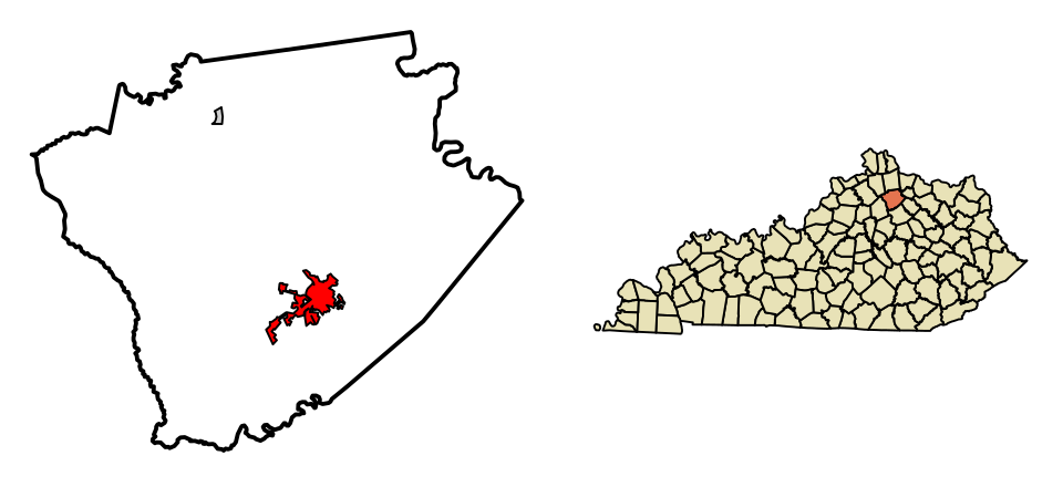 Locator map of Cynthiana