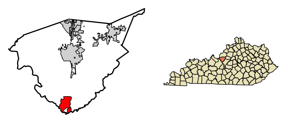 Locator map of Lebanon Junction