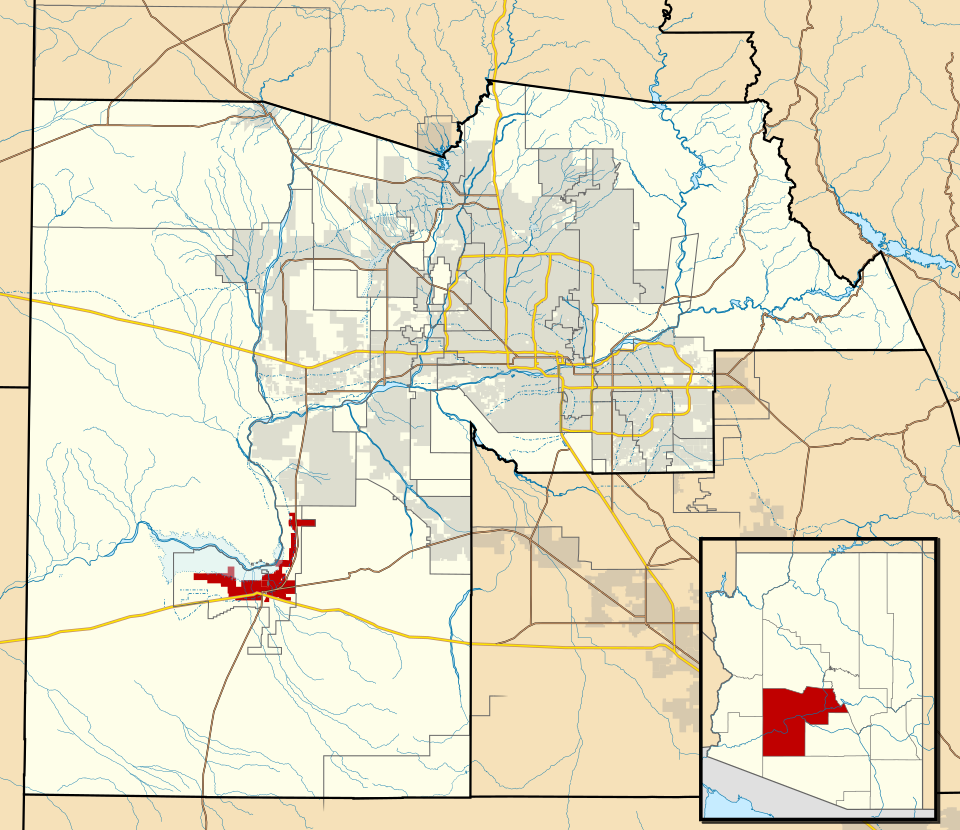 Locator map of Gila Bend