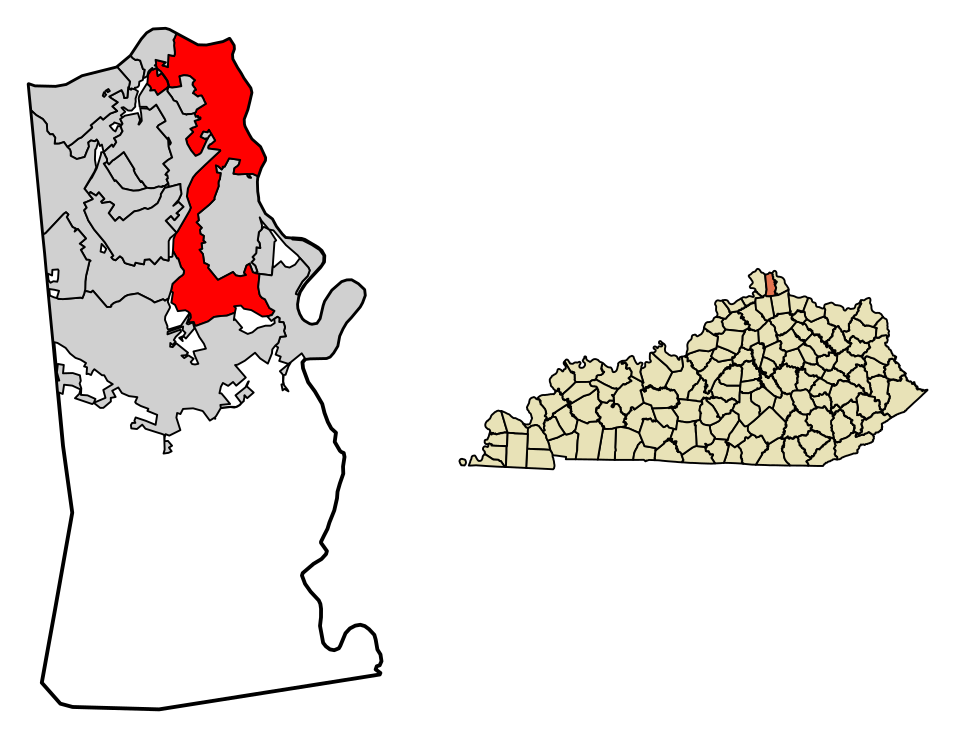 Locator map of Covington