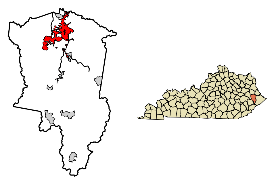 Locator map of Prestonsburg