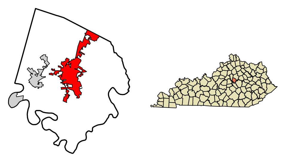 Locator map of Nicholasville
