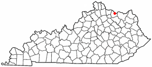 Locator map of Maysville