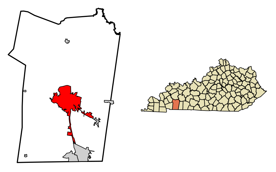 Locator map of Hopkinsville