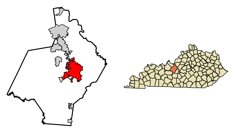 Locator map of Elizabethtown