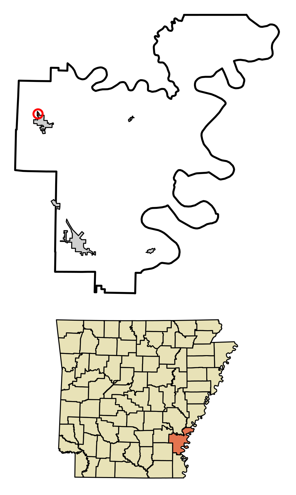 Locator map of Mitchellville