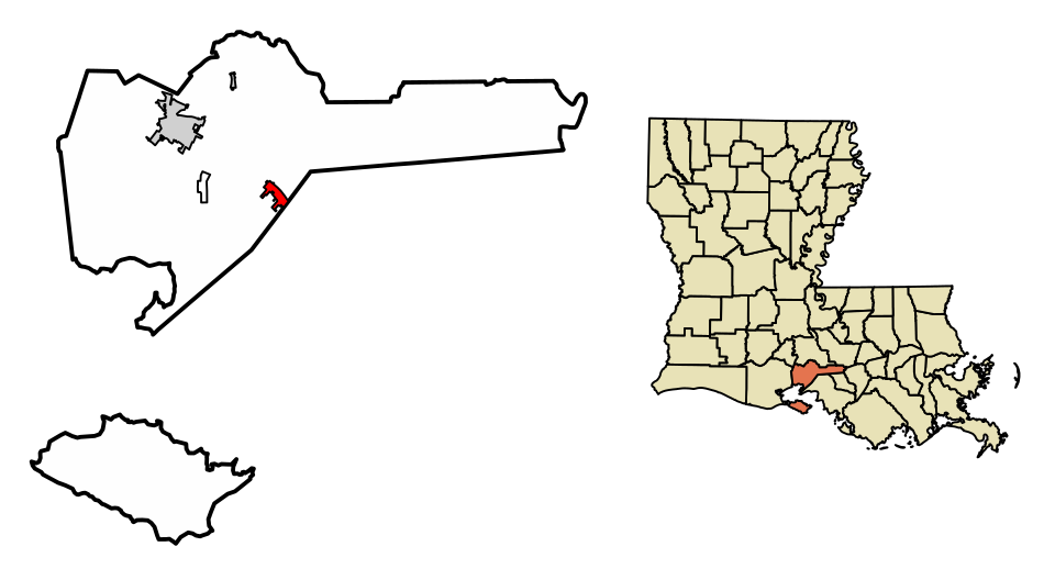 Locator map of Jeanerette