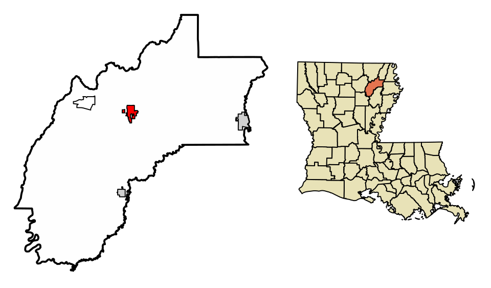 Locator map of Rayville