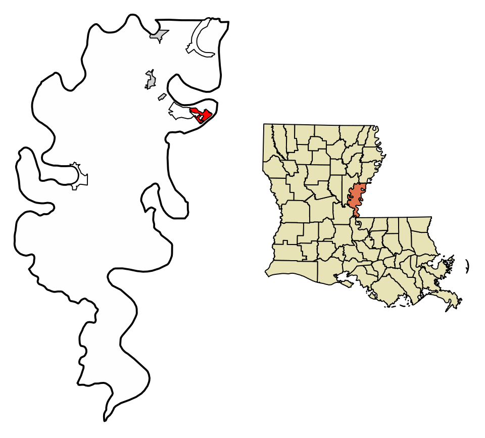 Locator map of Vidalia
