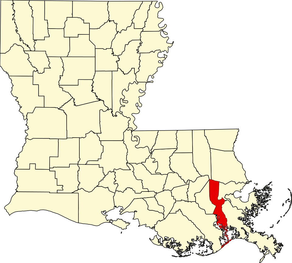 Locator map of Westwego
