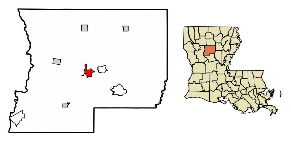 Locator map of Winnfield